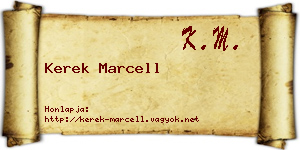 Kerek Marcell névjegykártya